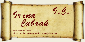 Irina Čubrak vizit kartica